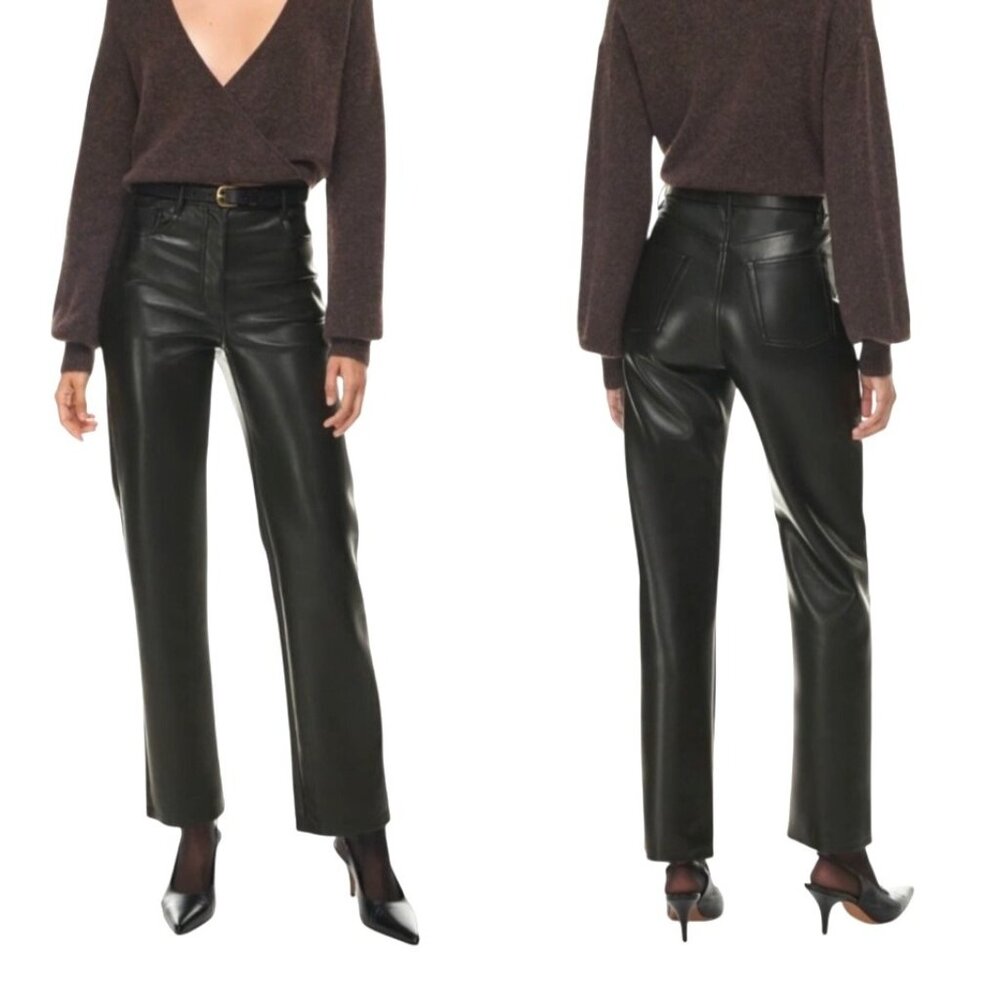 Aritzia Wilfred Melina vegan leather Black Pants Size 2